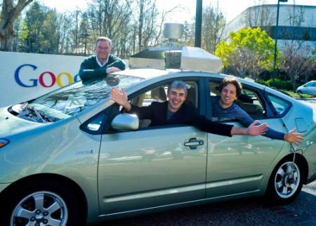 From left, Google Chairman Eric Schmidt, CEO Larry Page, and co-founder Sergey Brin in 2011. (Credit: Google)